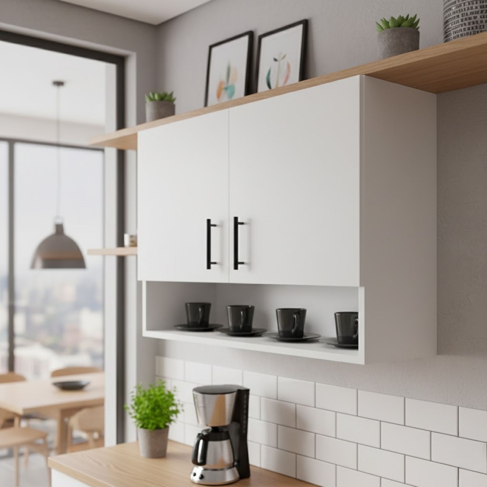 ארון שירות עליון למטבח 2 דלתות ומדף פתוח ברוחב 80 ס"מ דגם 2568 TUDO DESIGN ארון שירות עליון למטבח 2 דלתות ומדף פתוח ברוחב 80 ס"מ דגם 2568 TUDO DESIGN