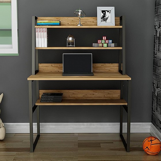 עמדת עבודה עם שולחן כתיבה וספרייה Tudo Design דגם עינת