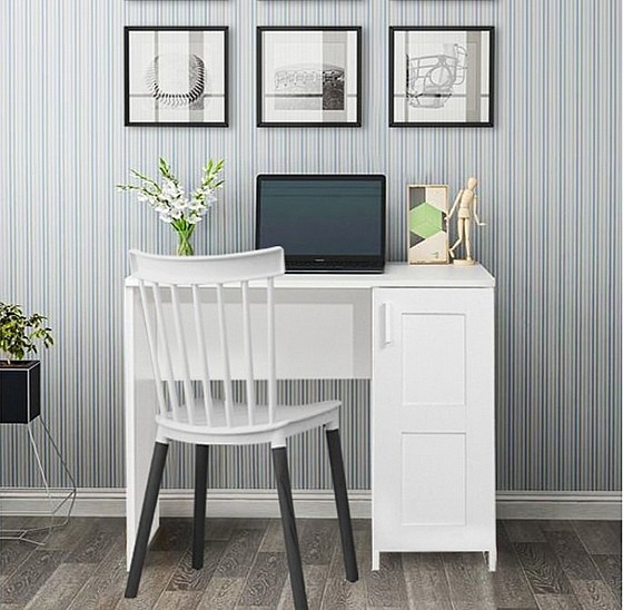 שולחן כתיבה וארונית אחסון בגוון לבן טודו דיזיין דגם טוקיו