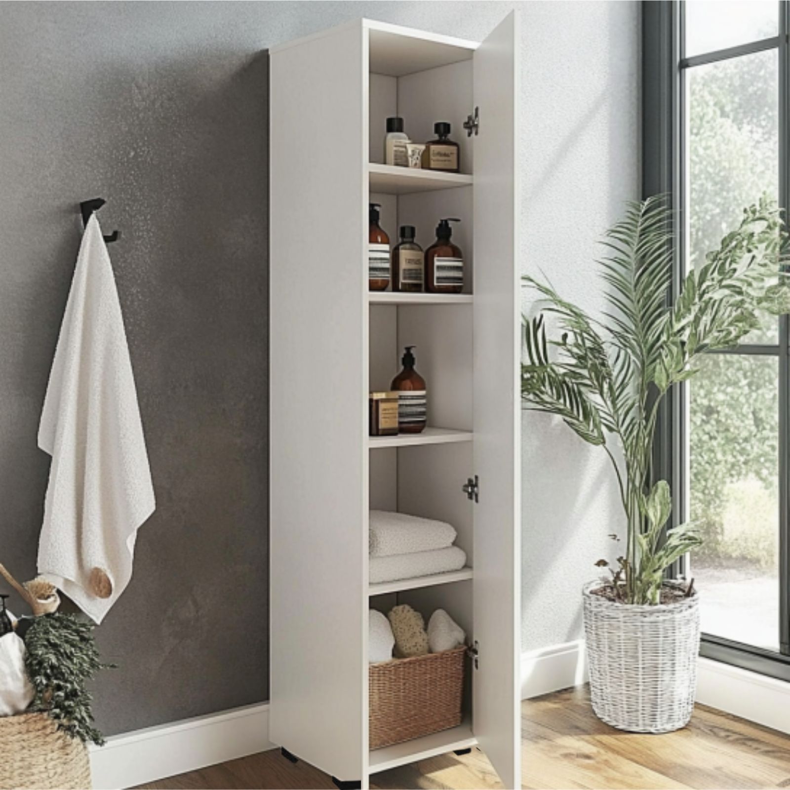 ארון שרות דלת אחת 5 תאים מבית טודו דיזיין Tudo Design בגימור לבן דגם דונלד ארון שרות דלת אחת 5 תאים מבית טודו דיזיין Tudo Design בגימור לבן דגם דונלד