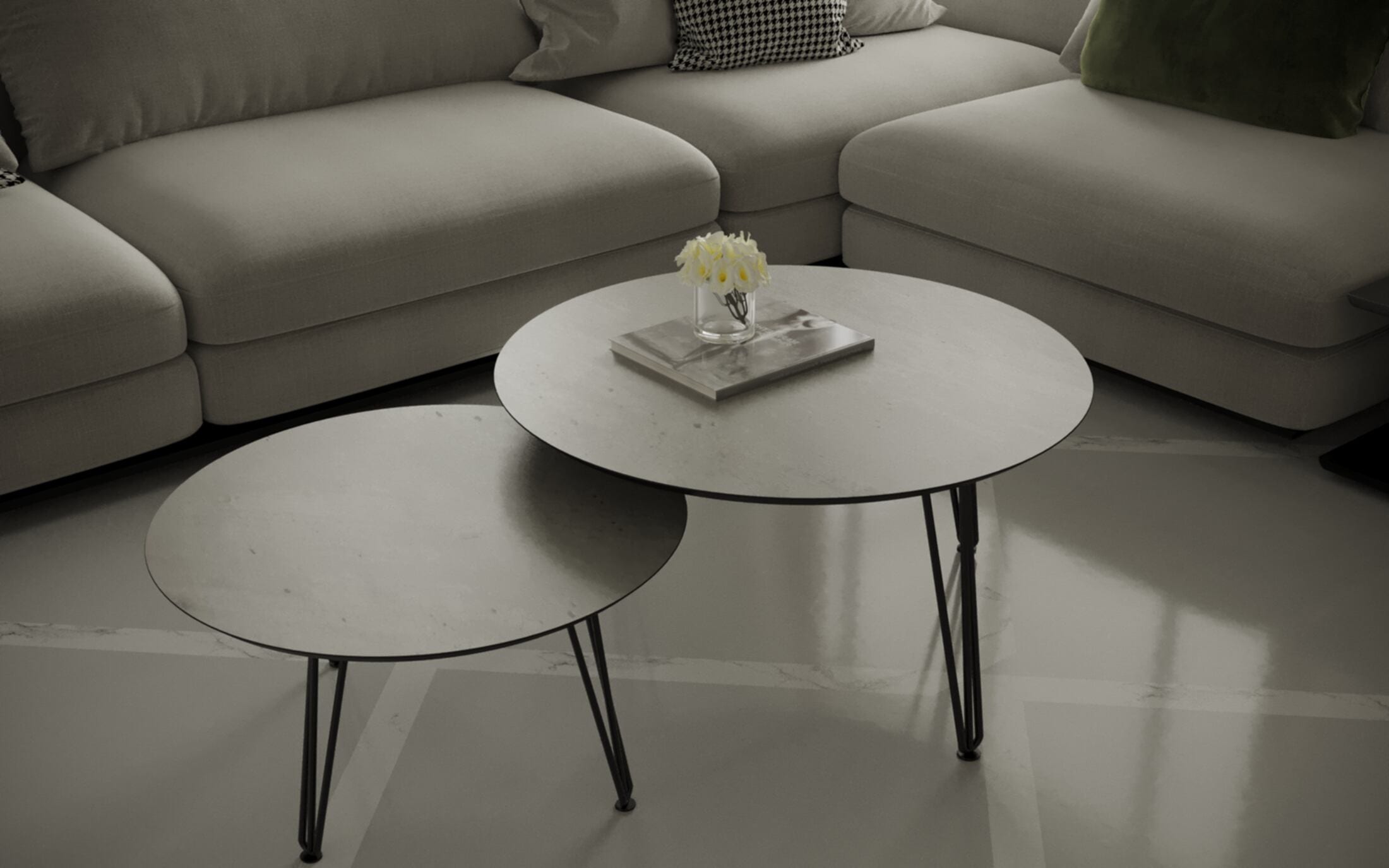 זוג שולחנות לסלון דגם בטון כהה מבית טודו דיזיין TUDO DESIGN זוג שולחנות לסלון דגם בטון כהה מבית טודו דיזיין TUDO DESIGN