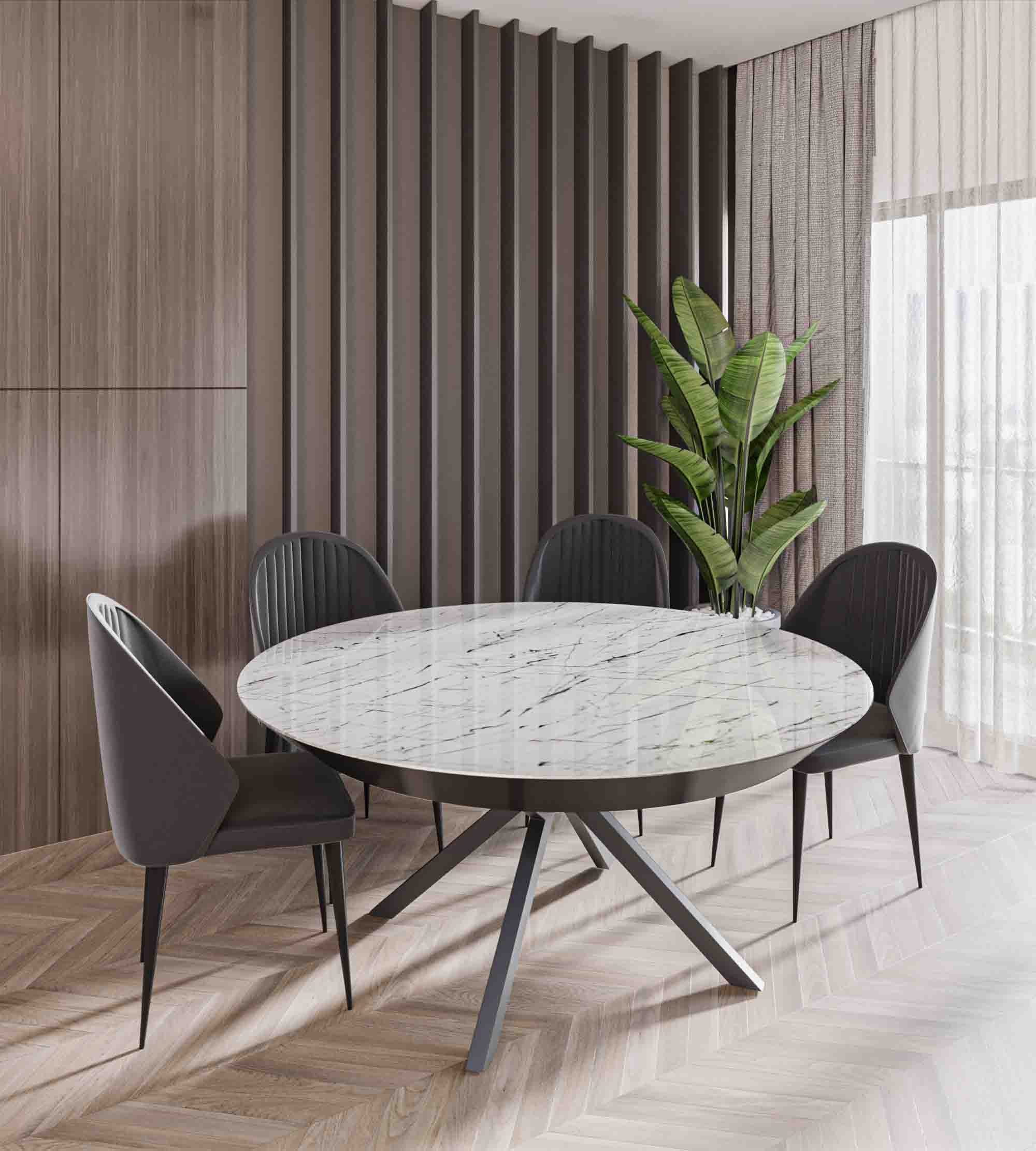 שולחן פינת אוכל עגולה נפתחת דגם גרניט לבן מבית טודו דיזיין TUDO DESIGN שולחן פינת אוכל עגולה נפתחת דגם גרניט לבן מבית טודו דיזיין TUDO DESIGN