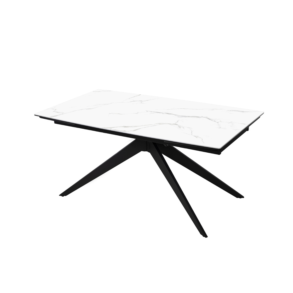 שולחן אוכל קרמיקה מפואר באורך 1.8 מ' נפתח ל- 2.6 מ' עם רגלי ברזל דגם המבורג שולחן אוכל קרמיקה מפואר באורך 1.8 מ' נפתח ל- 2.6 מ' עם רגלי ברזל דגם המבורג