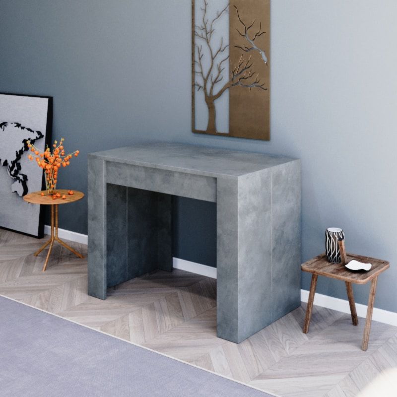 קונסולה נפתחת לפינת אוכל 3 מטר דגם לורד אפור בטון קונסולה נפתחת לפינת אוכל 3 מטר דגם לורד אפור בטון