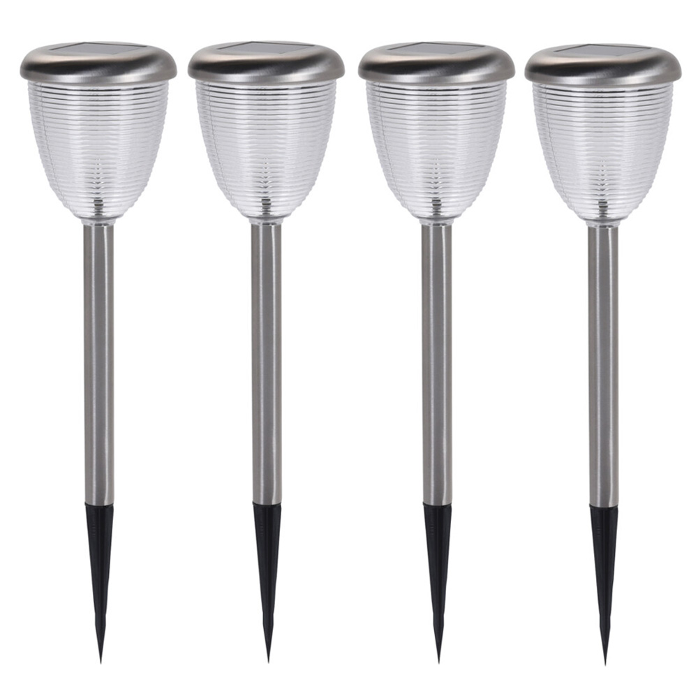 סט 4 עמודי תאורה סולאריים ללא חשמל לגינה גוון לבן דגם 2100330 סט 4 עמודי תאורה סולאריים ללא חשמל לגינה גוון לבן דגם 2100330