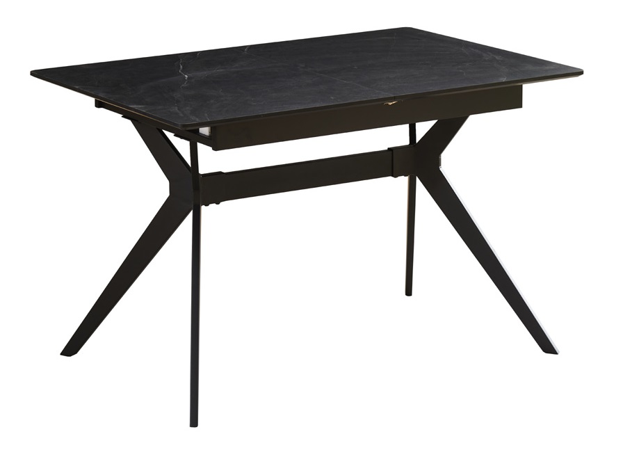 שולחן אוכל נפתח 1.2-2.0 מ' עם רגלי ברזל דגם סנטוריני בגוון אלון שחור שולחן אוכל נפתח 1.2-2.0 מ' עם רגלי ברזל דגם סנטוריני בגוון אלון שחור