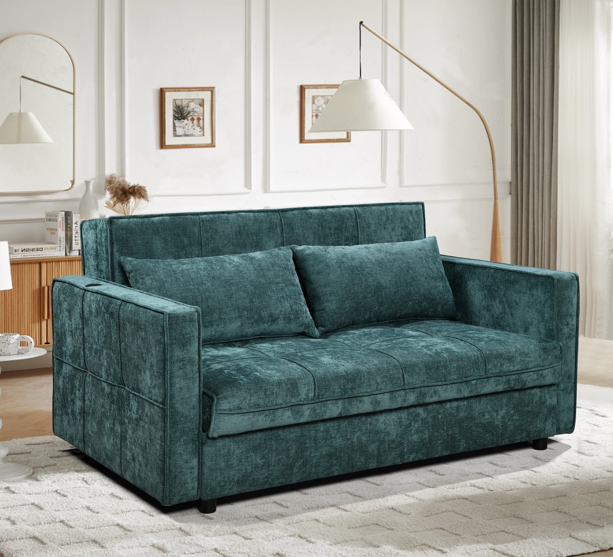 ספה DOMUS נפתחת למיטה זוגית עם ארגז מצעים מבד דוחה נוזלים TUDO DESIGN בצבע טורקיז ספה DOMUS נפתחת למיטה זוגית עם ארגז מצעים מבד דוחה נוזלים TUDO DESIGN בצבע טורקיז