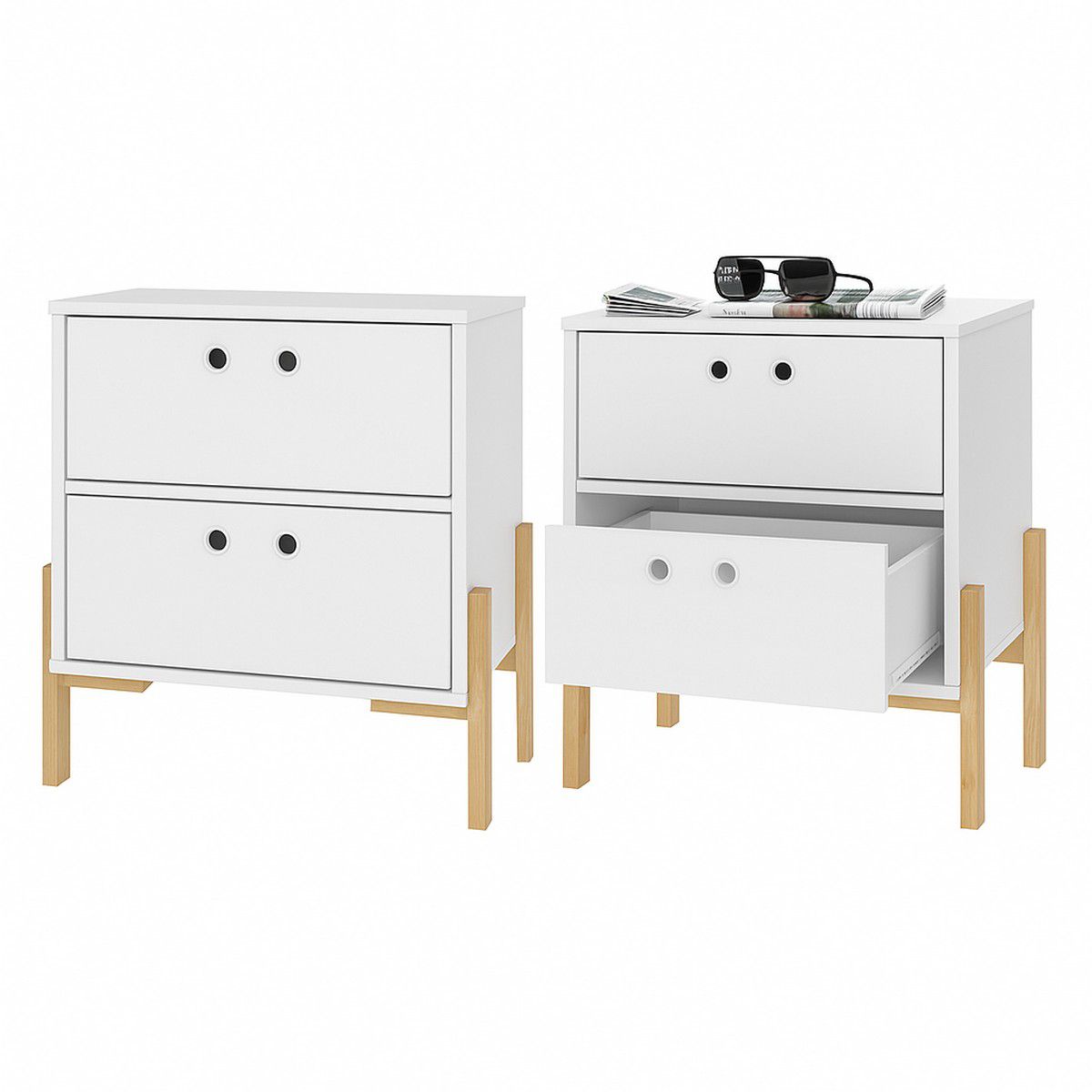 EVA זוג שידות לילה עם מגירות EVA זוג שידות לילה עם מגירות