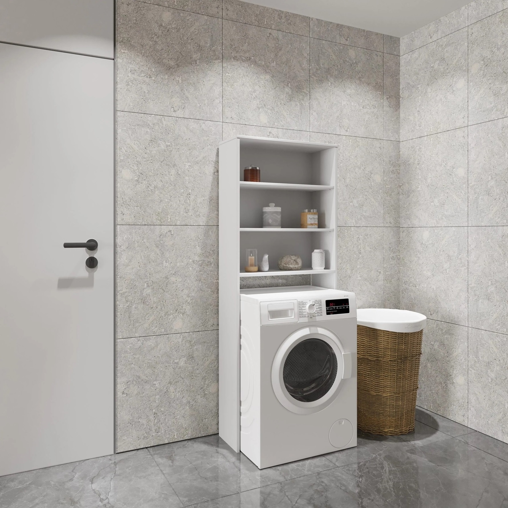 ארון שירות למכונת הכביסה עם ארונית מעל המכונה דגם אלקטרה ELECTRA מבית TUDO DESIGN ארון שירות למכונת הכביסה עם ארונית מעל המכונה דגם אלקטרה ELECTRA מבית TUDO DESIGN